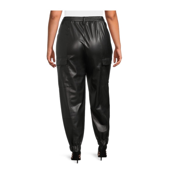 Madden NYC Juniors Plus Size Faux Leather Joggers - Picture 4 of 9